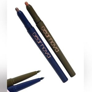 New PEAR NOVA Eye Duo Stick Shadow + Liner in Azurite + Unakite Navy Nude Green